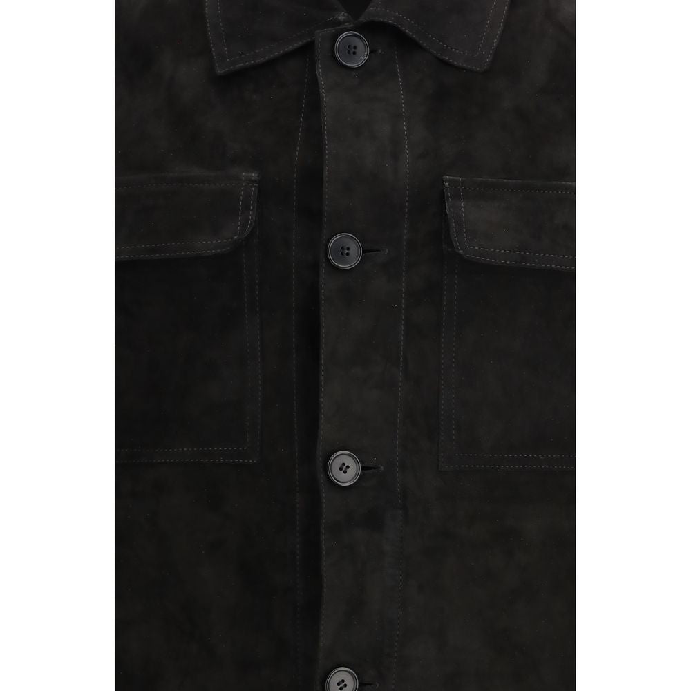 Black Calf Leather Bos Taurus Coat