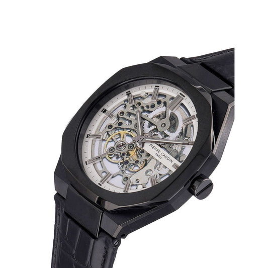 Black Leather Dress Watch