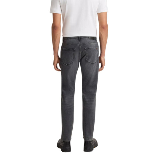 Gray Cotton Relaxed Fit Jeans