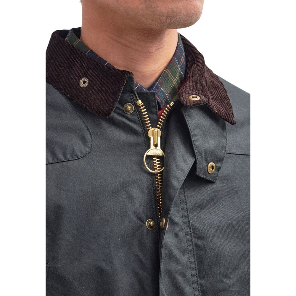 Gray Cotton Full-Length Jacket