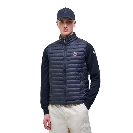 Blue Polyamide Sleeveless Jacket