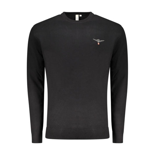 Black Cotton Men's Sweater