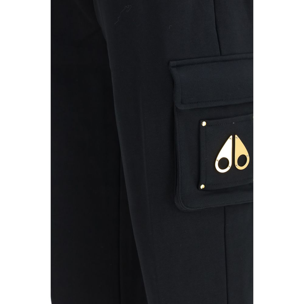 Black Cotton Casual Pants
