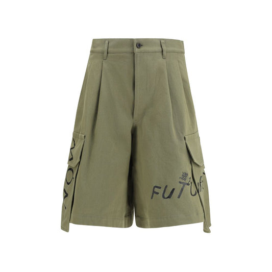 Bicolor Cotton Bermuda Shorts