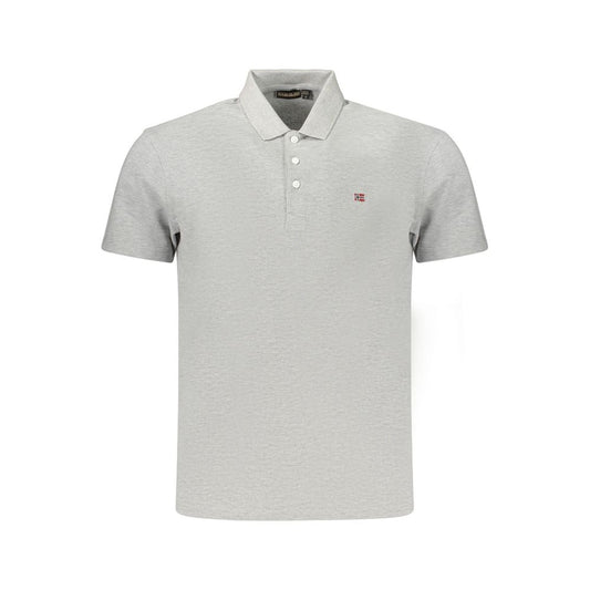 Gray Cotton Men's Polo Shirt
