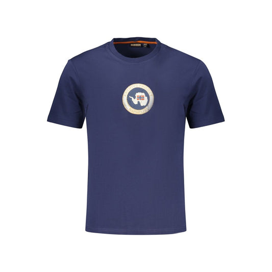 Blue Cotton Men's T-Shirt
