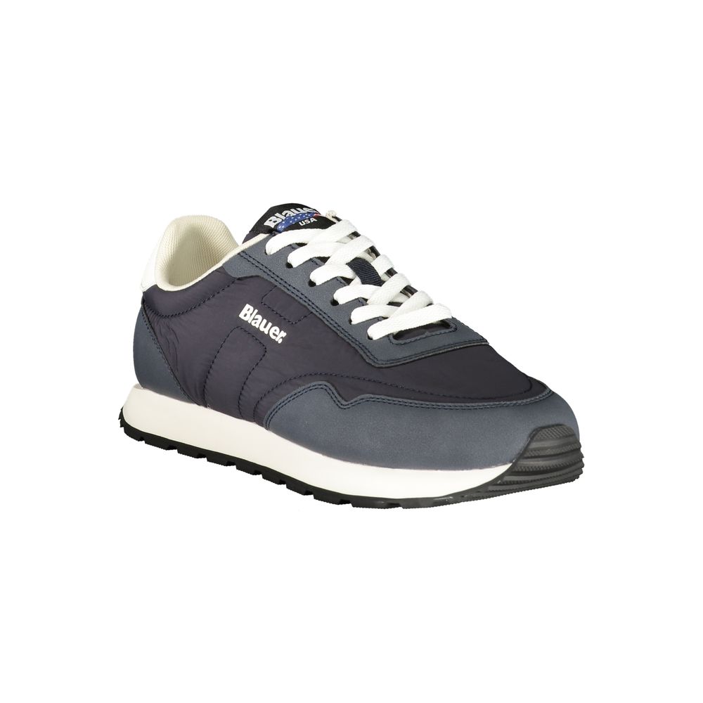 Blue Polyester Men's Sneaker