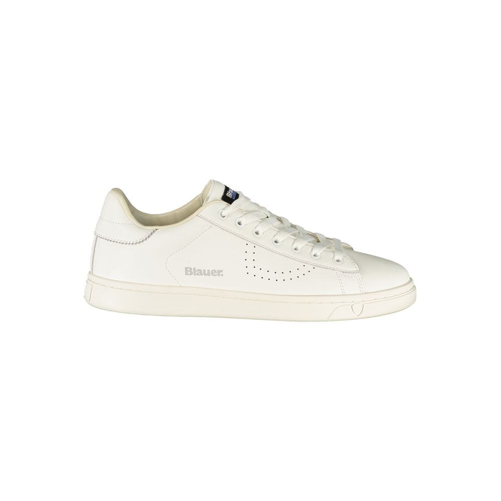 White Polyurethane Men's Sneaker