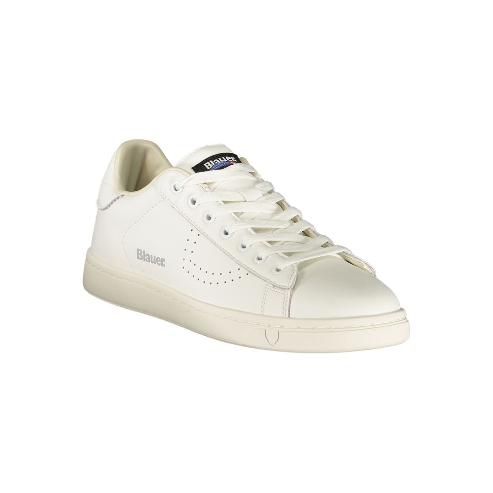 White Polyurethane Men's Sneaker