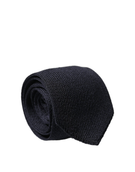 Dark Blue Solid 100% Silk Adjustable Men Necktie Tie