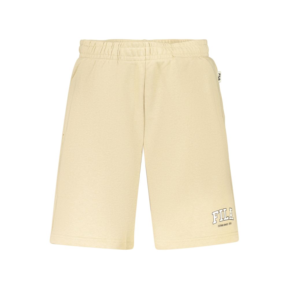 Beige Cotton Mens Short