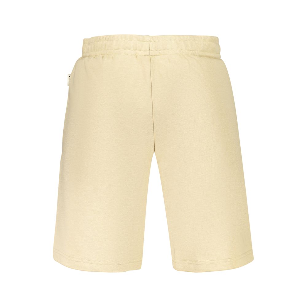 Beige Cotton Mens Short