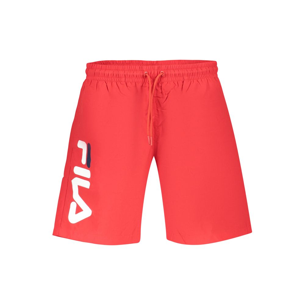 Rosso Poliestere Uomo Swim Shorts