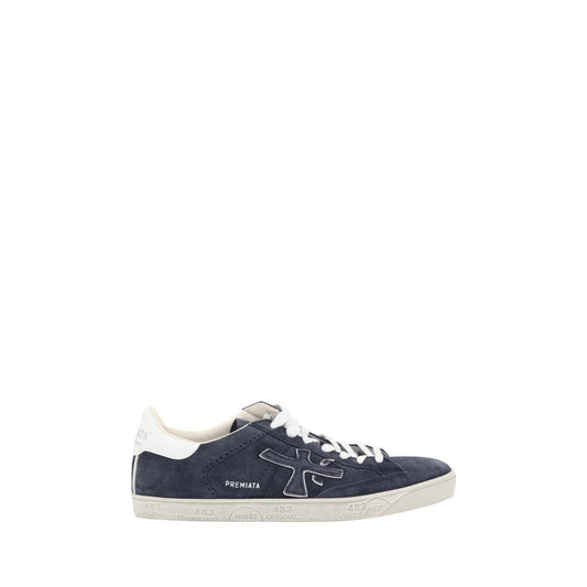 Blue Calf Leather Bos Taurus Low Top Sneakers