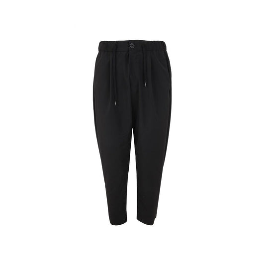 Black Polyester Casual Pants