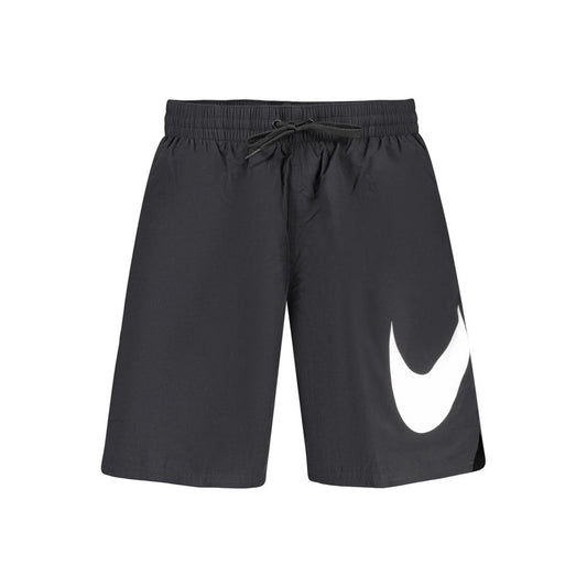 Black Polyester Mens Swimwear Shorts