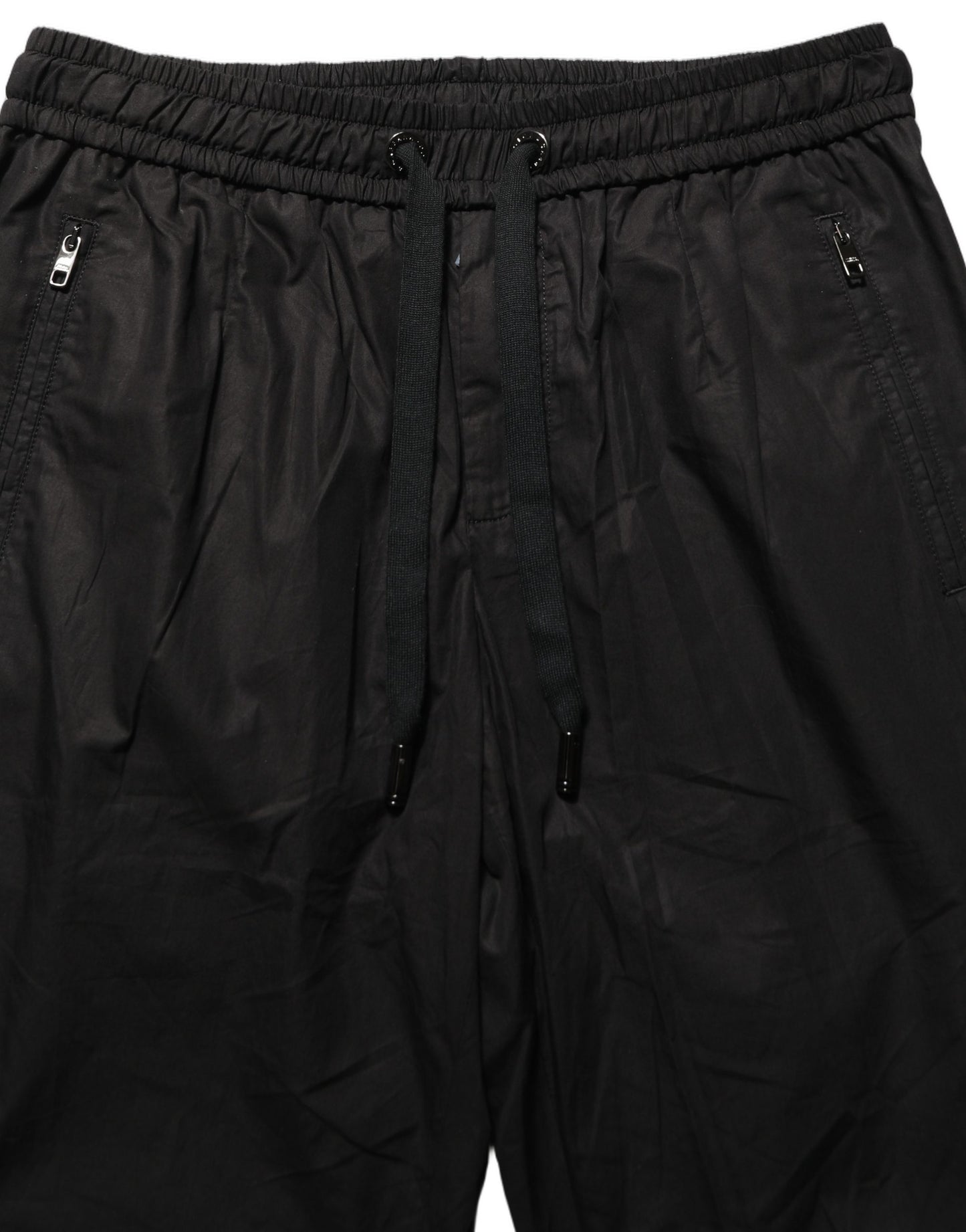 Black Cotton Mid Waist Jogger Sweatpants Pants