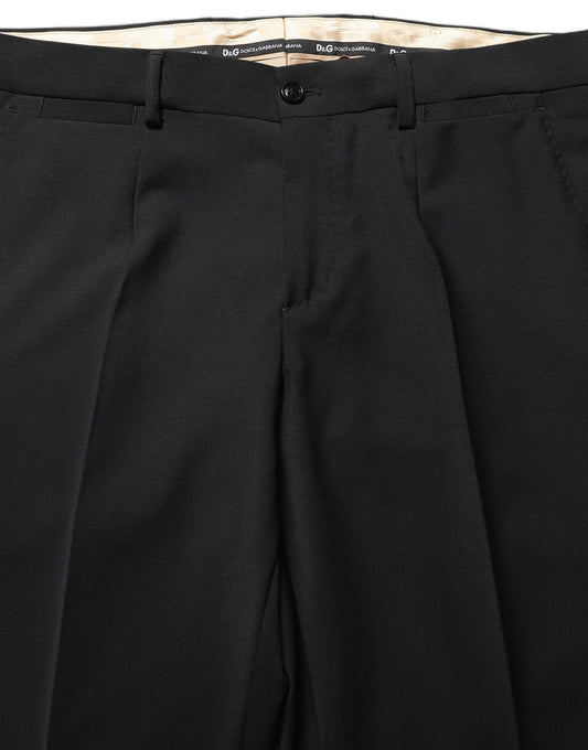 Black Wool Slim Fit Formal 2 Piece Men Suit