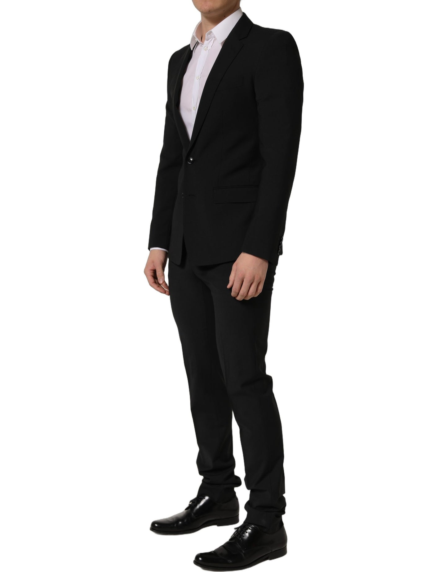 Black Wool Slim Fit Formal 2 Piece Men Suit