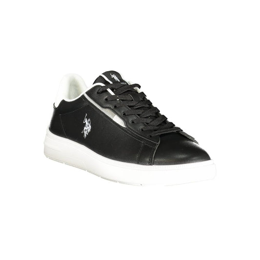 Black Polyester Men's Sneaker