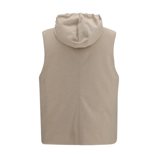 Beige Wool Oves Aries Sleeveless Jacket