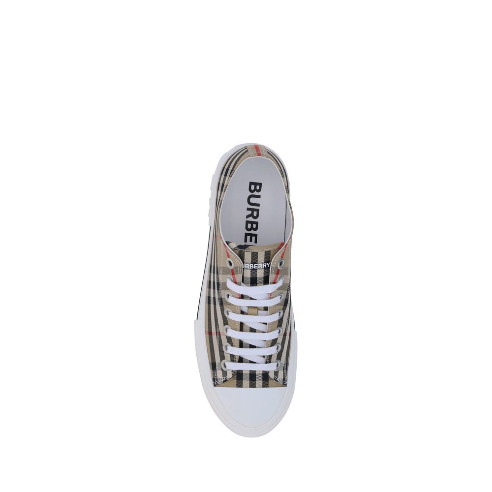 Brown Cotton Low Top Sneakers