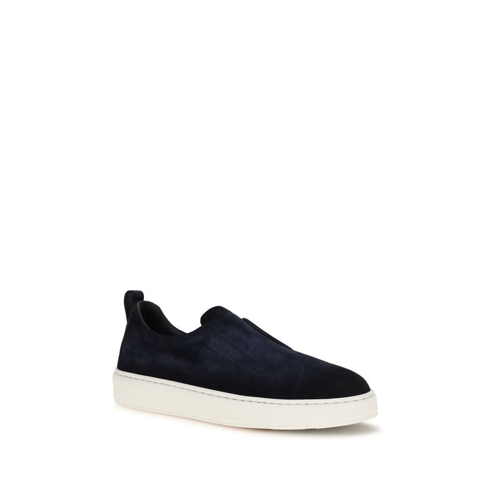 Blue Calf Leather Bos Taurus Sneakers