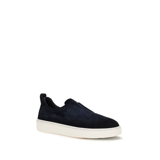 Blue Calf Leather Bos Taurus Sneakers