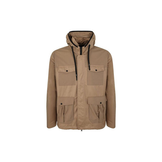 Brown Cotton Shell Jacket