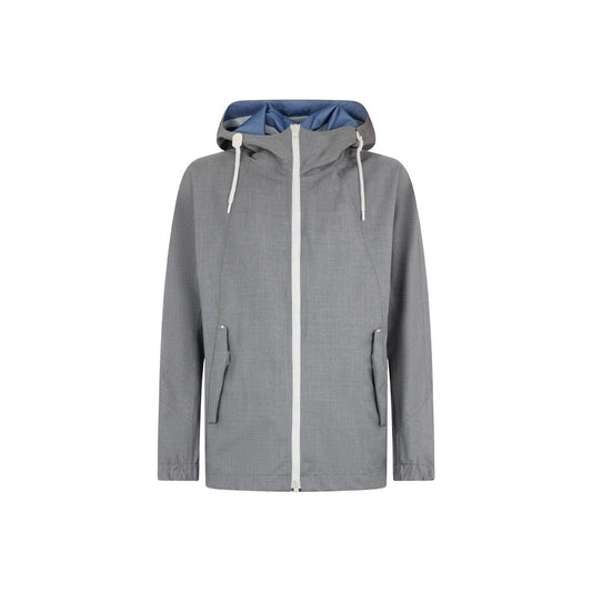 Gray Virgin Wool Shell Jacket