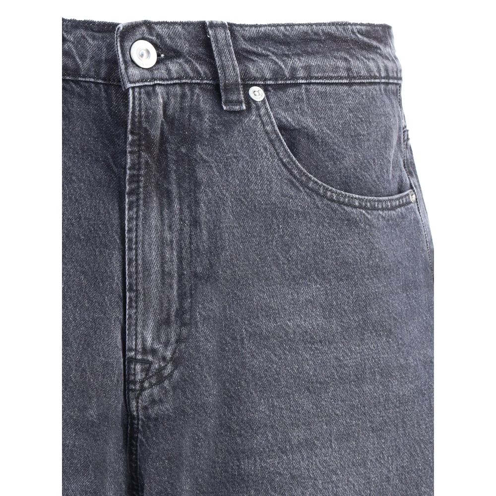 Black Cotton Relaxed Fit Jeans