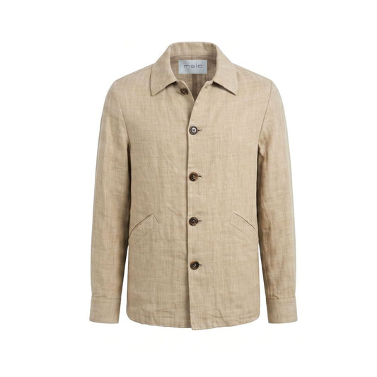Beige Linen Men Jacket