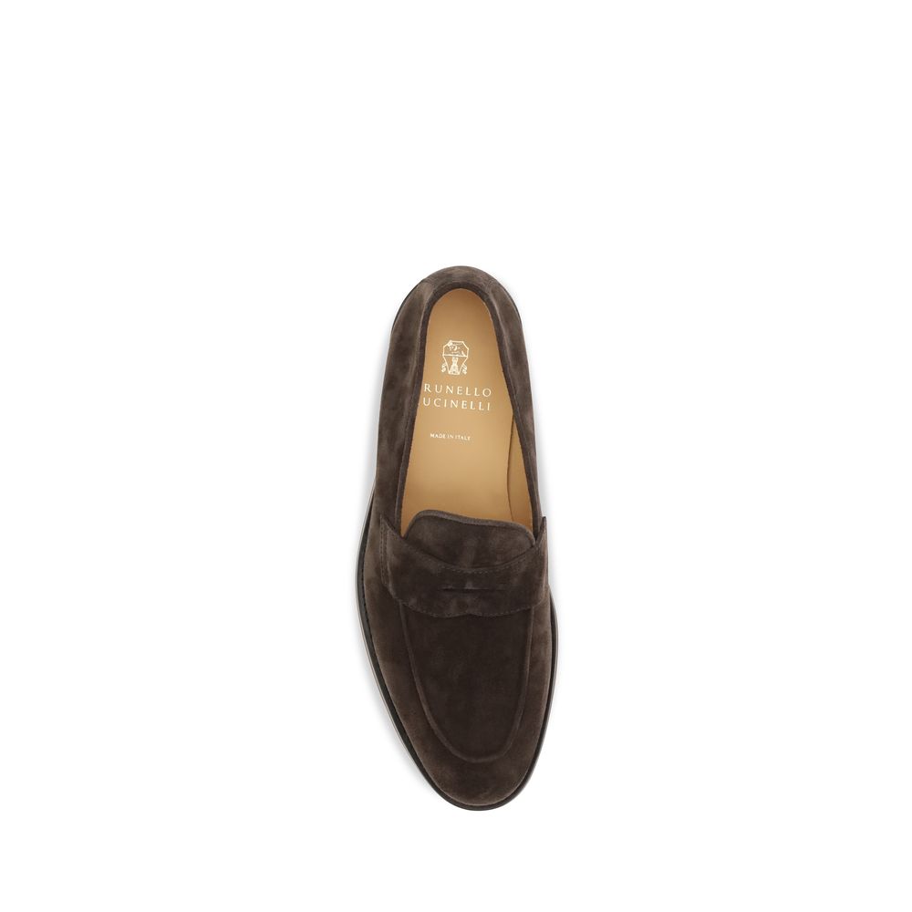 Brown Calf Leather Bos Taurus Slip-On Loafers
