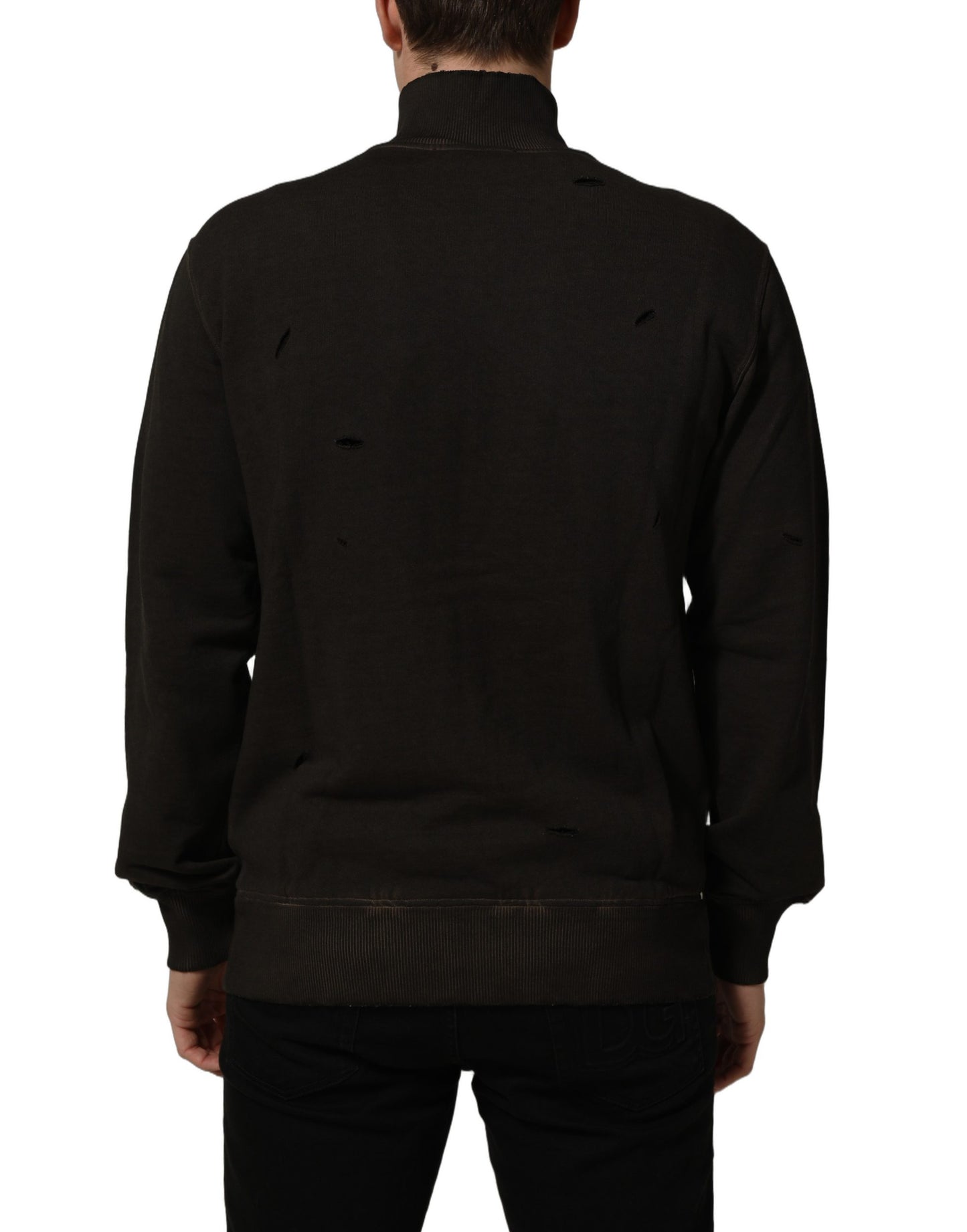 Brown Logo Print Full Zip Sweatshirt Sweater