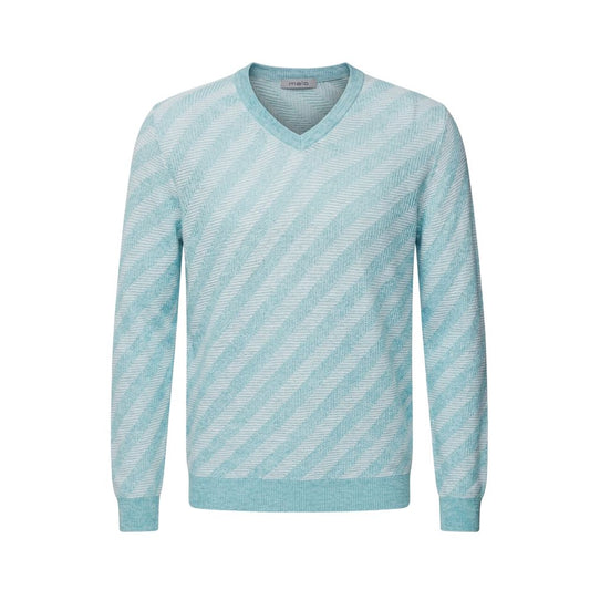 Light Blue Linen Men's Sweater