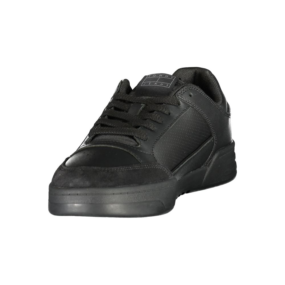 Black Polyurethane Men's Sneaker