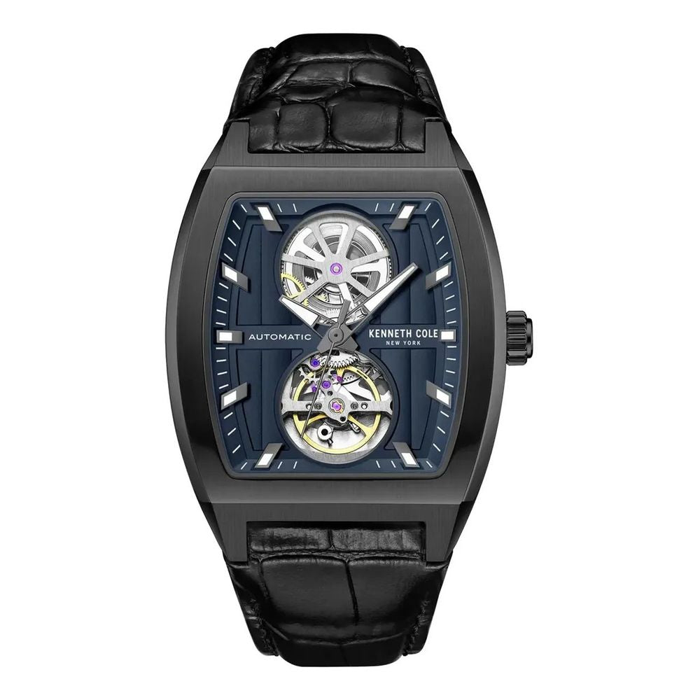 Black Leather Dress Watch