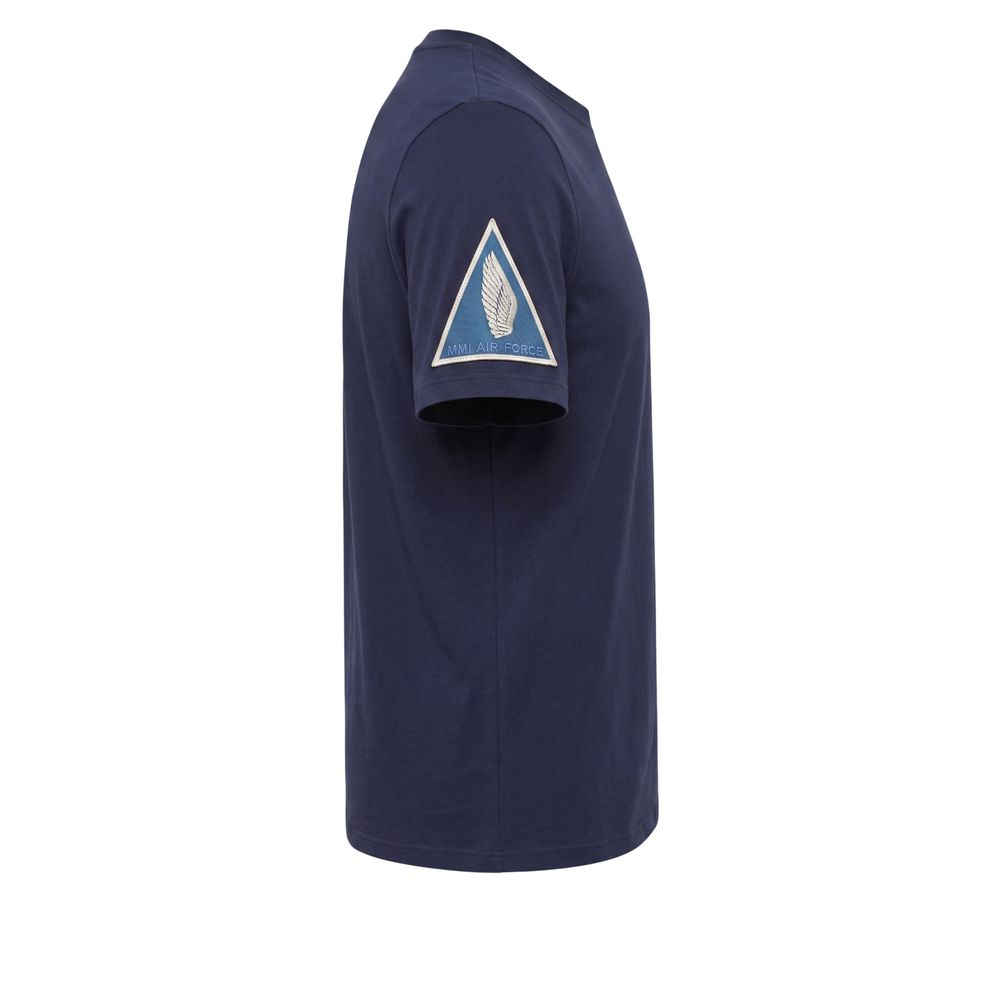 Blue Cotton Men T-shirt