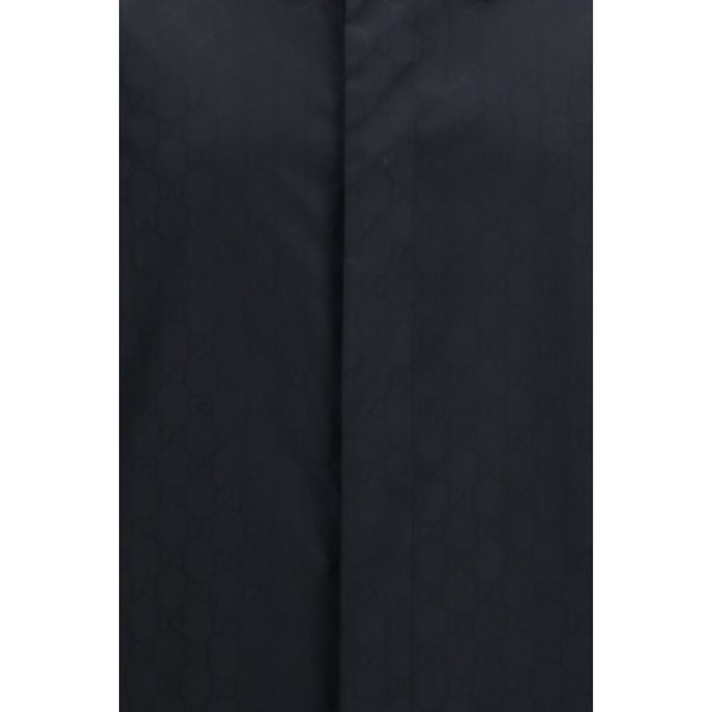 Black Polyamide Full-Length Jacket
