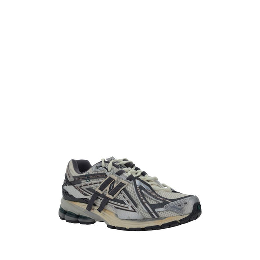 Silver Fabric Athletic Sneakers