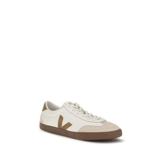 Beige Calf Leather Bos Taurus Athletic Sneakers