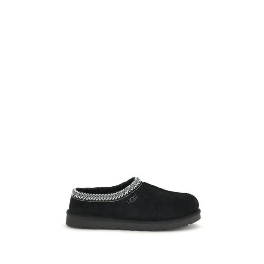 Black Leather Mules