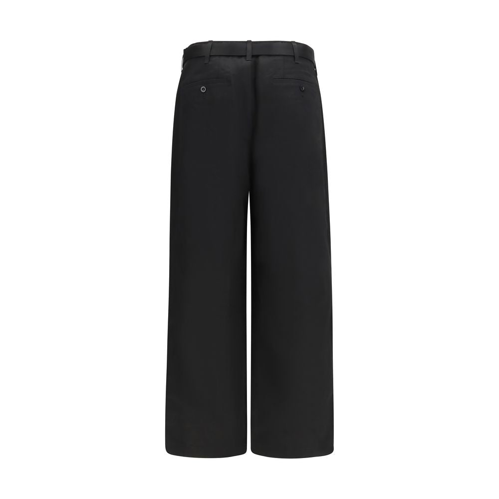 Black Cotton Chino Pants