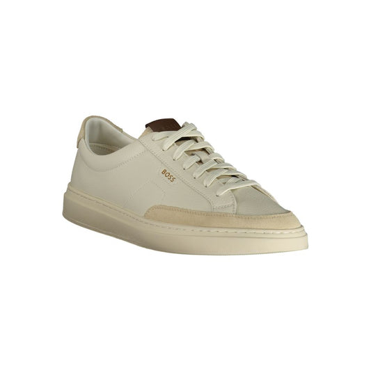 Bianco Pelle Uomo Sneaker