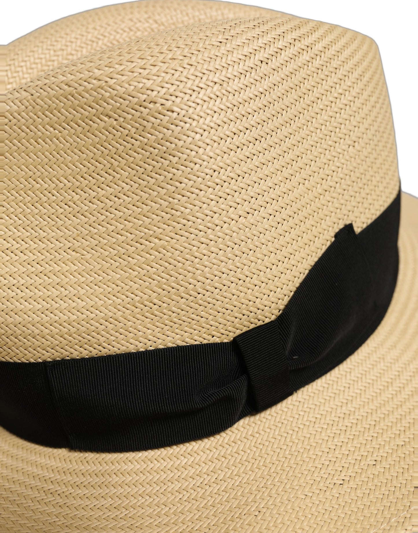 Men Beige Paper Straw Fedora Panama Capello Hat