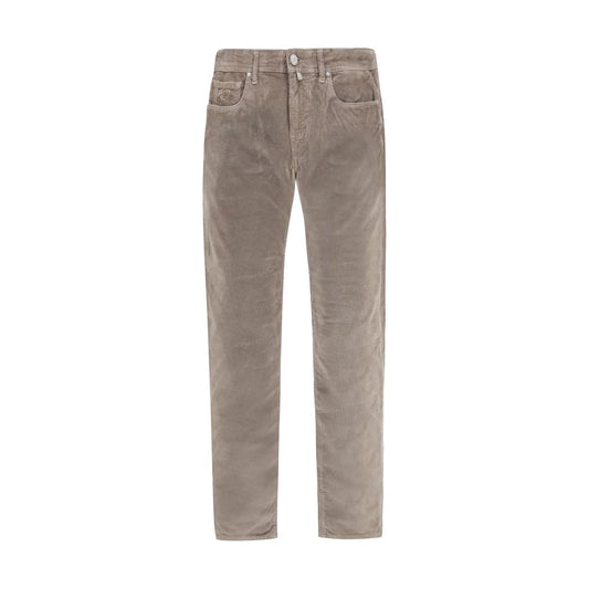 Brown Cotton Casual Pants