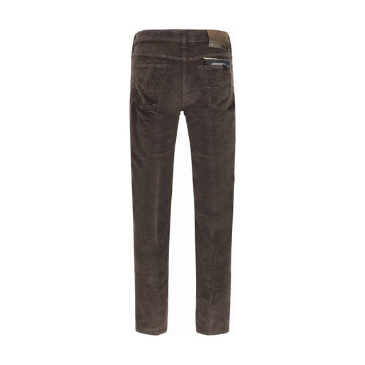 Brown Cotton Casual Pants