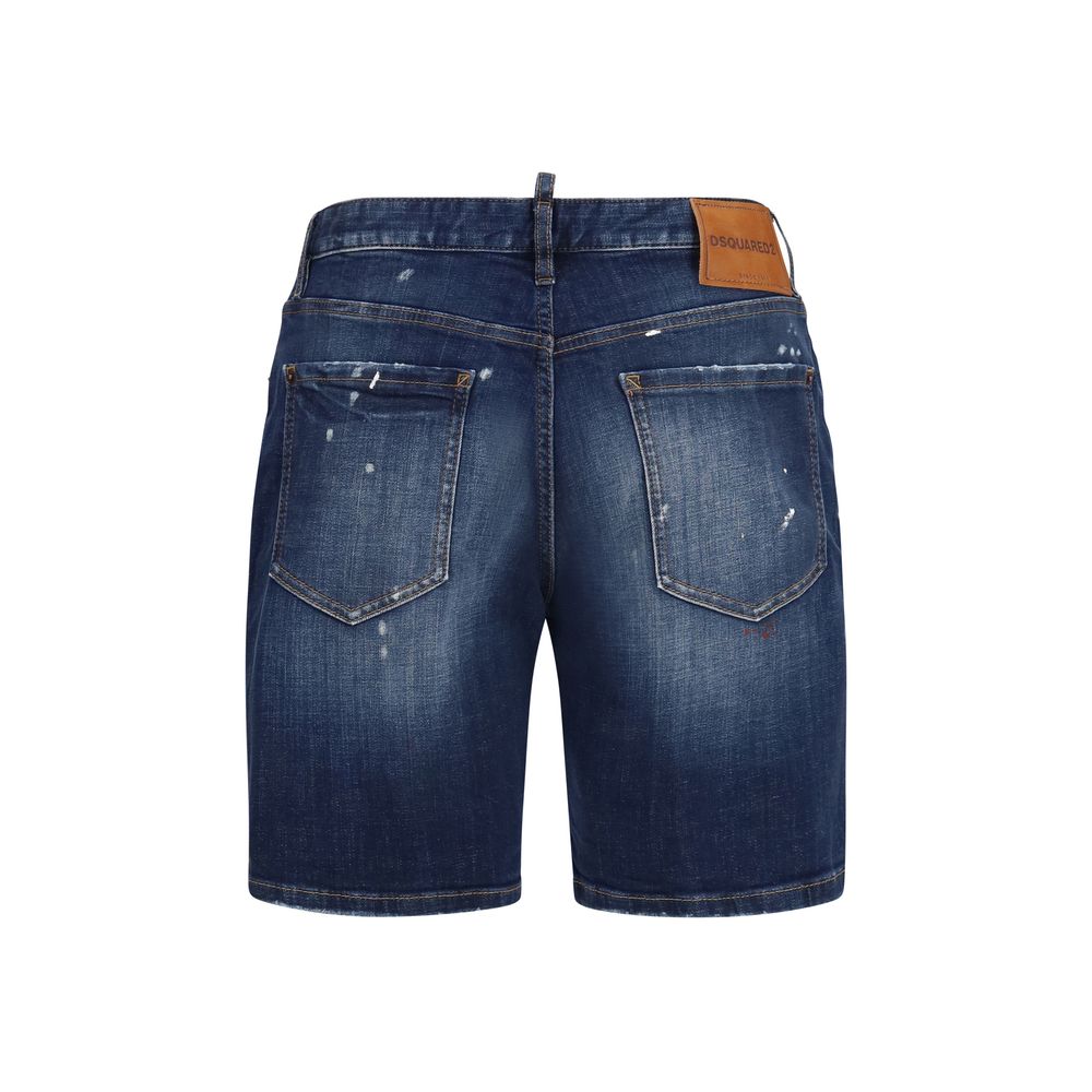 Blue Cotton Bermuda Shorts