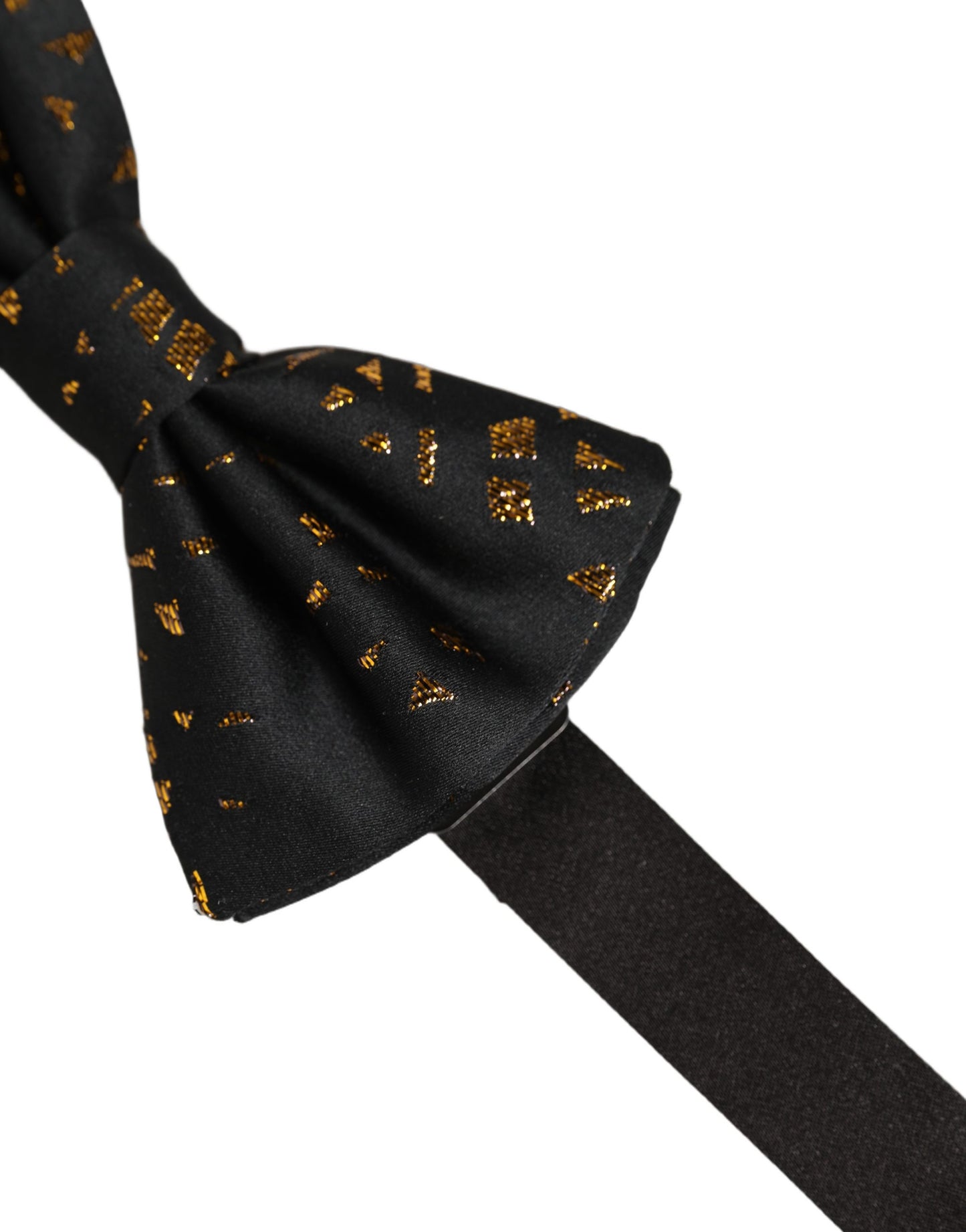 Black Gold Speckle Pattern Adjustable Neck Papillon Bow Tie