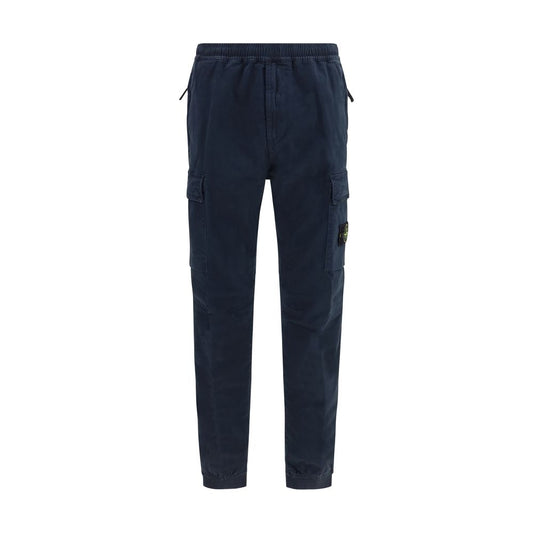 Blue Cotton Cargo Pants